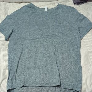 lululemon athletica Green and Gray Polo T-Shirt with Short Sleeves and Crew Neck